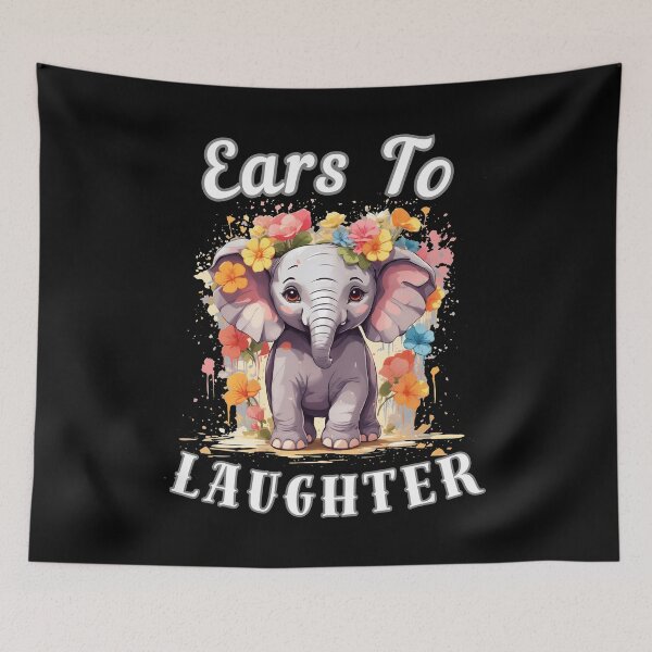 Item preview, Ears To Laughter. watercolor elephant designed and sold by ElephantVibes.