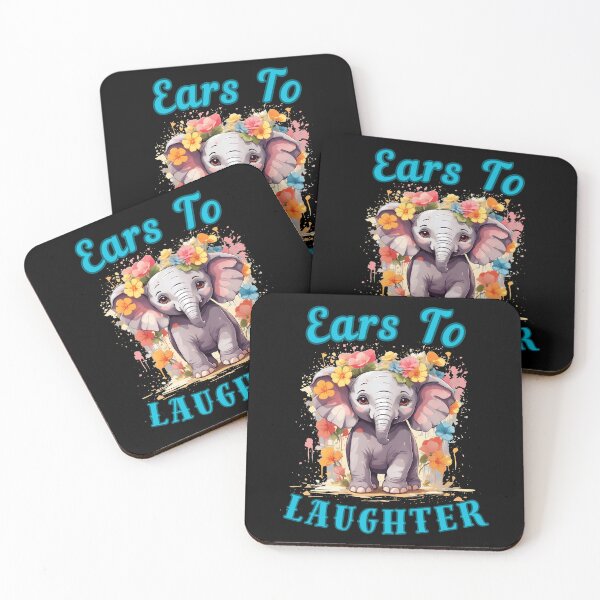 Item preview, Ears To Laughter. happy elephant designed and sold by ElephantVibes.