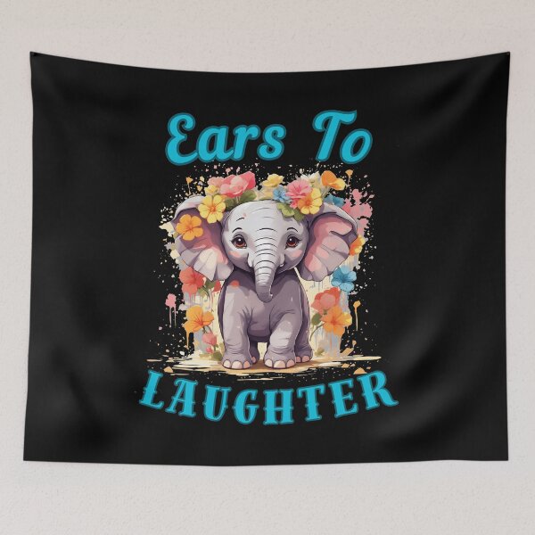 Item preview, Ears To Laughter. happy elephant designed and sold by ElephantVibes.