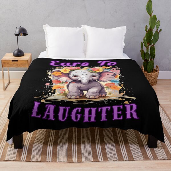 Item preview, Ears To Laughter elephant quote designed and sold by ElephantVibes.