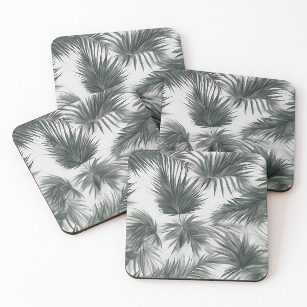 Item preview, Green Tropical Palm Leaves on White Backround designed and sold by Kona-Creations.