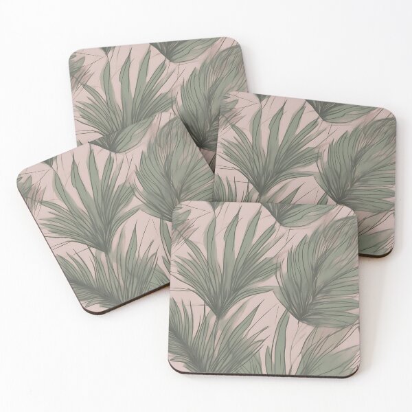 Item preview, Drawing of Jungle Leaves on Pink Backdrop designed and sold by Kona-Creations.