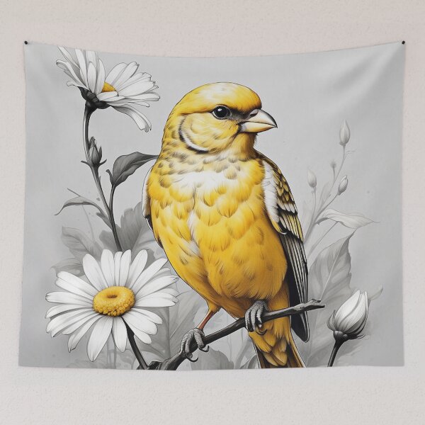 Item preview, Birth Month Bird and Flower - April Canary & Daisy designed and sold by waterhutch.