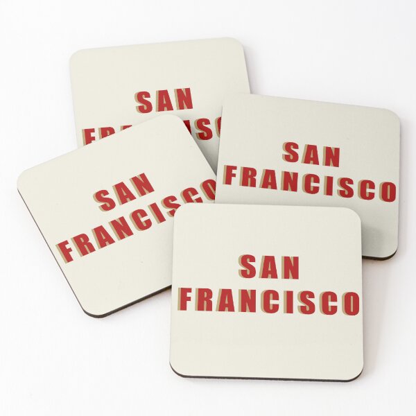 Artikelvorschau, San Francisco-Druckbuchstaben in Rot und Gold entworfen und verkauft von RBCreationsinMI.