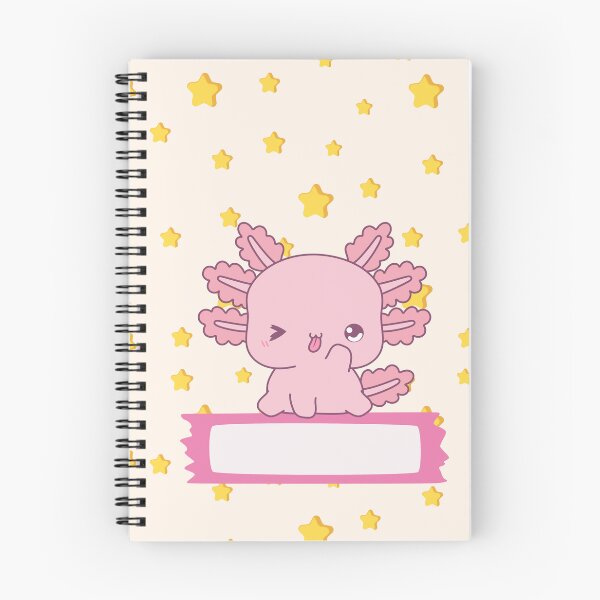 Item preview, Kawaii Axolotl journal designed and sold by ReadingBugPress.