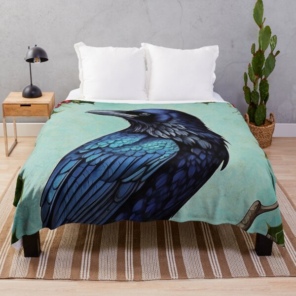 Item preview, Birth Month Bird and Flower - December Raven & Holly designed and sold by waterhutch.