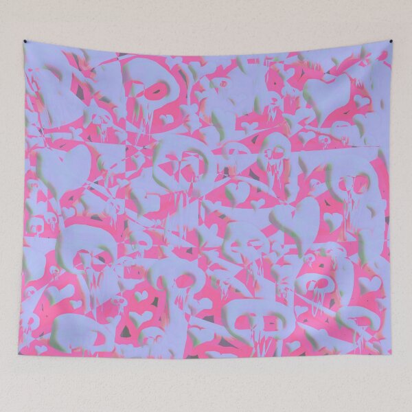 Item preview, Skulls and Hearts (Acid Pink) designed and sold by skullbal.