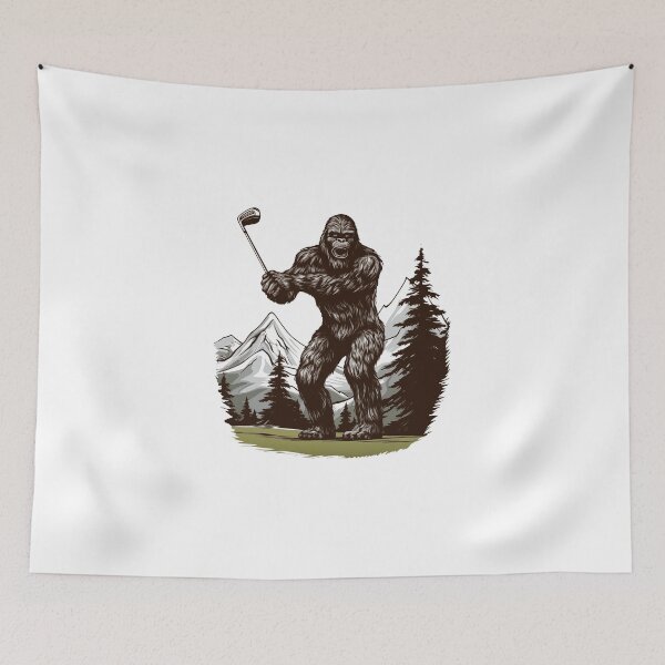 Item preview, Sasquatch Bigfoot Playing Golf designed and sold by TyGuySupply.