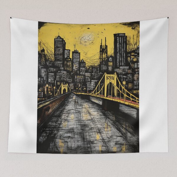 Item preview, Pittsburgh travel vintage colorful anime graphics designed and sold by wonderfulpark.