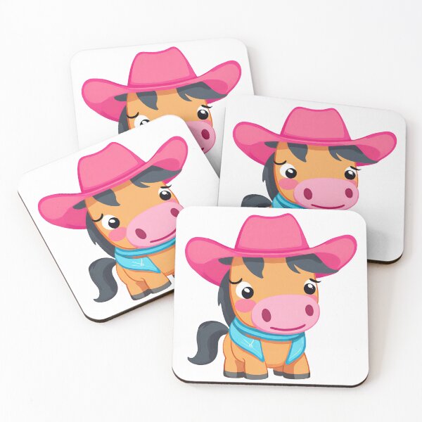 Item preview, Cute horse, Horse wearing pink cowboy hat, cute pony designed and sold by PurpleWay.