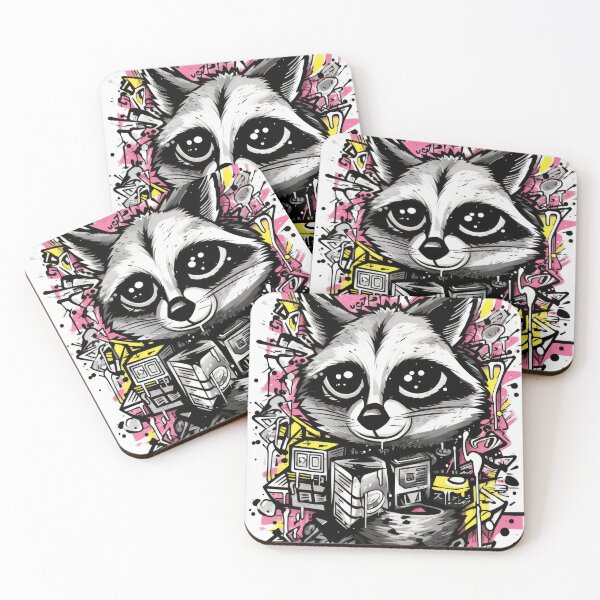 Item preview, Grafitti Inspiration Raccoon graffiti geometry designed and sold by Toms Tee.