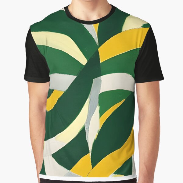Item preview, Abstract Geometric Stripes - Green, Yellow, White. designed and sold by CushyNest.
