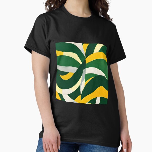 Item preview, Abstract Geometric Stripes - Green, Yellow, White. designed and sold by CushyNest.