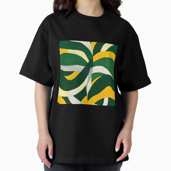 Aperçu de l'œuvre Rayures géométriques abstraites - vert, jaune, blanc. créée et vendue par CushyNest.