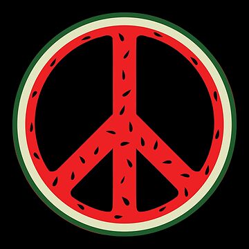Artwork thumbnail, Fundraiser Watermelon Peace Sign for Palestine by CFox-Designs