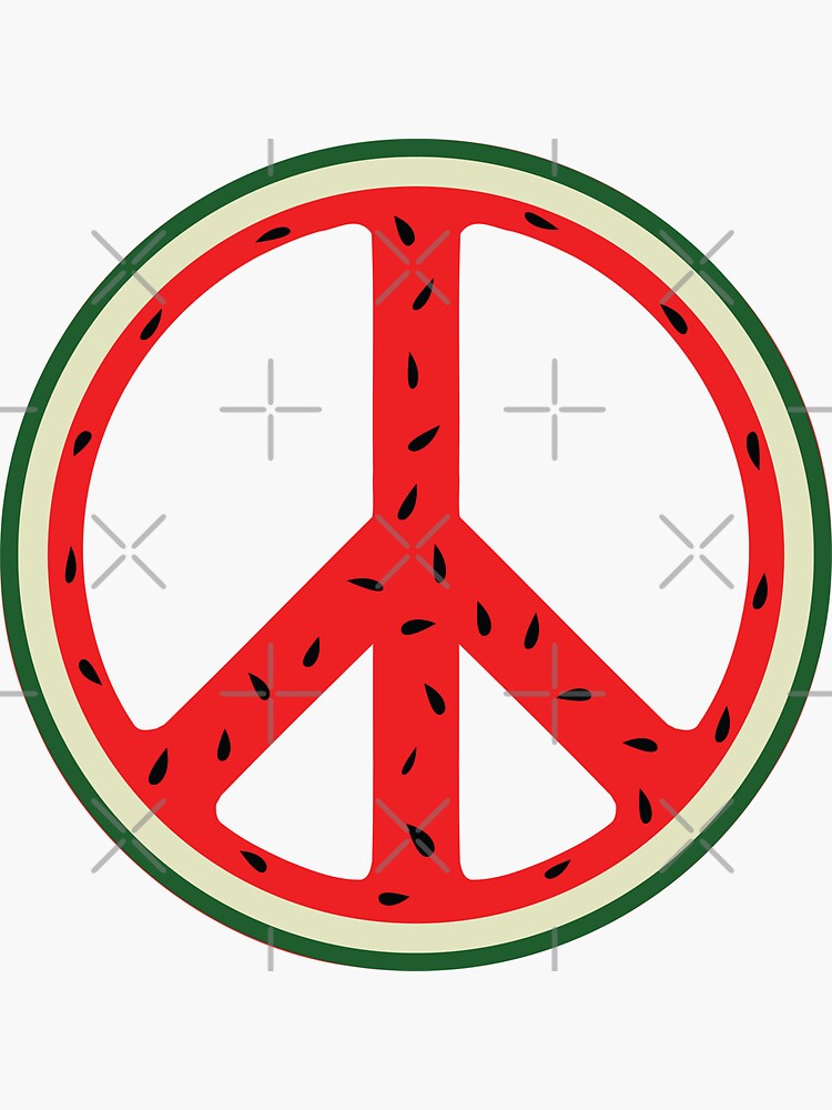 Thumbnail 3 of 3, Sticker, Fundraiser Watermelon Peace Sign for Palestine designed and sold by CFox-Designs.