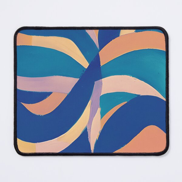 Item preview, Abstract Geometric Waves - Orange & Blue designed and sold by CushyNest.