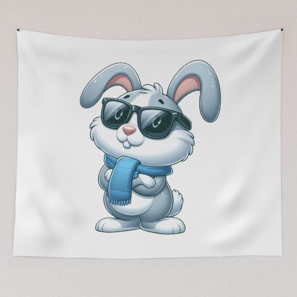 Item preview, Cool Rabbit Wearing a Blue Scarf and Sunglasses designed and sold by Gaborai.