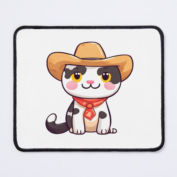 Item preview, Cowboy Cat, Cute cat wearing cowboy hat, kawaii cat, designed and sold by PurpleWay.