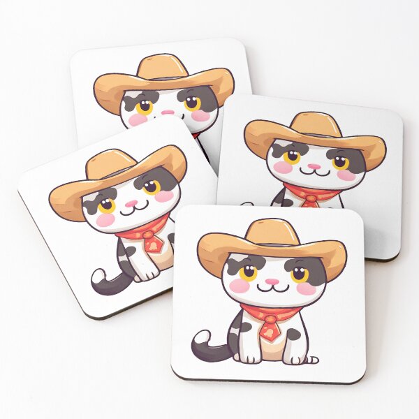Item preview, Cowboy Cat, Cute cat wearing cowboy hat, kawaii cat, designed and sold by PurpleWay.