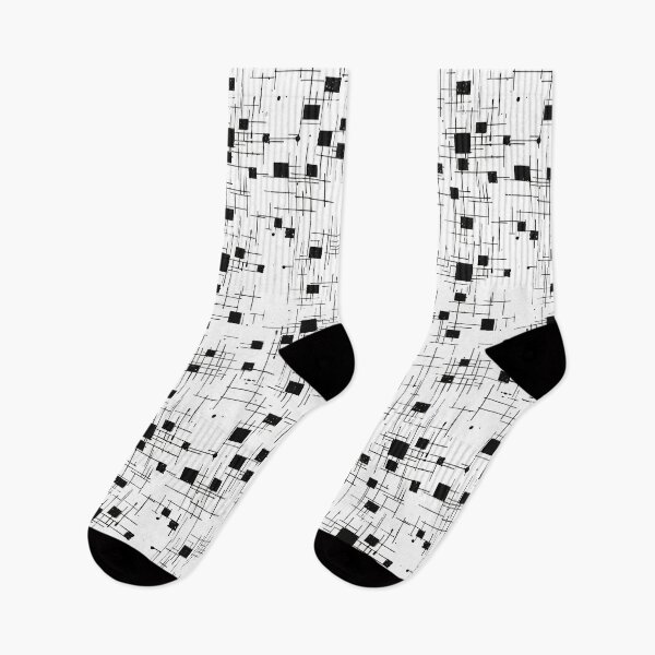 Item preview, Elegant Glitch Mosaic: Black & White Bauhaus-Inspired Vector Print designed and sold by Sir Meow Meow.