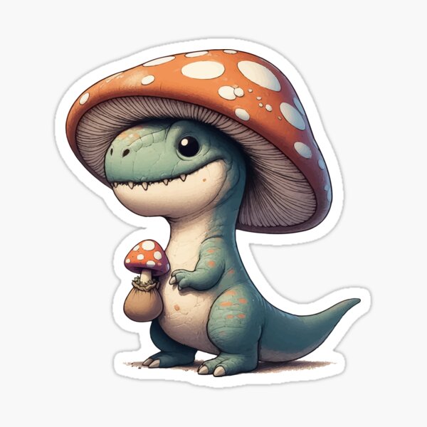 Artikel-Vorschau von Niedlicher Pilzhut Dinosaurier Tyrannosaurus Rex, designt und verkauft von TomFrontierArt.