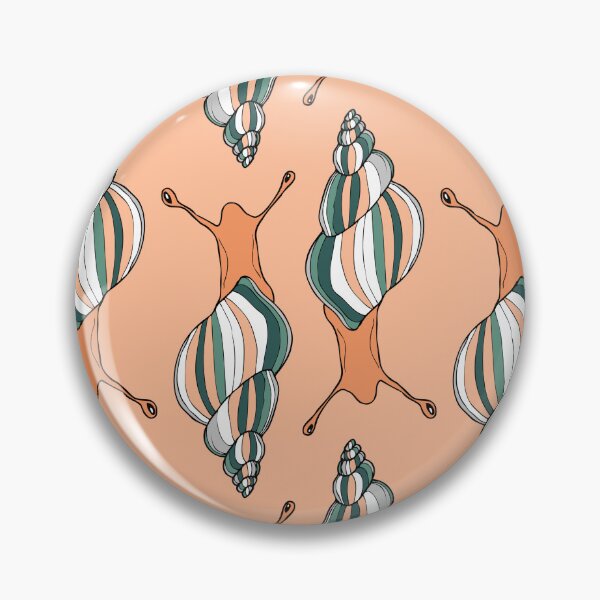 Item preview, peach fuzz striped snails designed and sold by kobyakov.