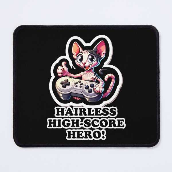 Item preview, Gamer's Purr-fect Companion: Sphynx Joystick Whiz designed and sold by vk09.