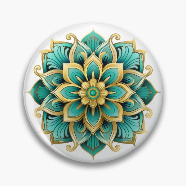 Item preview, Mandala, Art Deco Gold and Turquoise, Craftsman designed and sold by TyGuySupply.