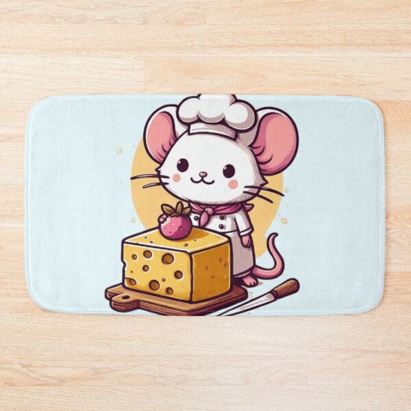 Item preview, Cute chef mouse with a cheese cake  designed and sold by Culmika.