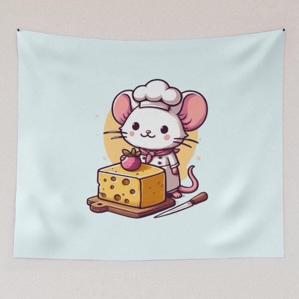 Item preview, Cute chef mouse with a cheese cake  designed and sold by Culmika.