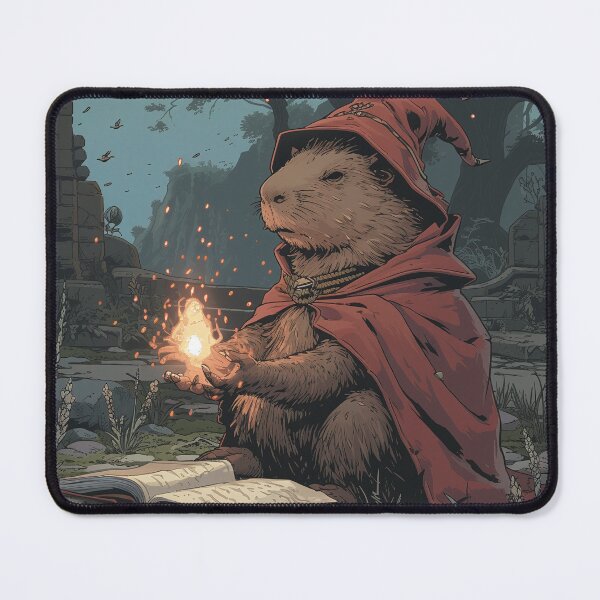 Item preview, Capybara Mage casting warming spell during his mysterious journey designed and sold by EpicFantasy.