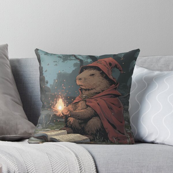 Item preview, Capybara Mage casting warming spell during his mysterious journey designed and sold by EpicFantasy.