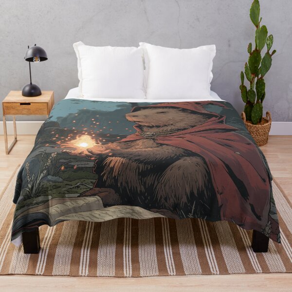 Item preview, Capybara Mage casting warming spell during his mysterious journey designed and sold by EpicFantasy.