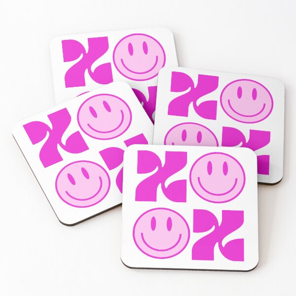 Item preview, xoxo - Smiley Face Hugs and Kisses Typography for Positive Vibes - Pink designed and sold by Biddakate.
