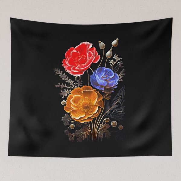 Item preview, Armenian Tricolor Flowers designed and sold by doniainart.