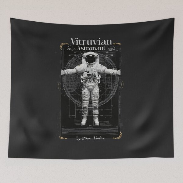 Aperçu de l'œuvre Proportions cosmiques : l'illustration de l'astronaute de Vitruve créée et vendue par Sir Meow Meow.