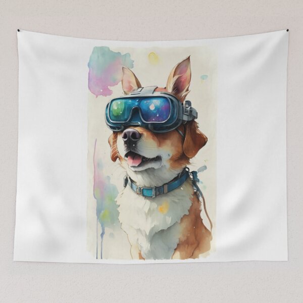 Item preview, Apple vision Dog Wearing Metaverse Glasses designed and sold by Psycho-Crazy.