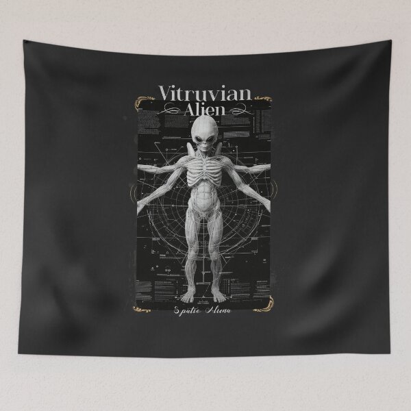 Item preview, Extraterrestrial Anatomy: The Vitruvian Alien Illustration designed and sold by Sir Meow Meow.