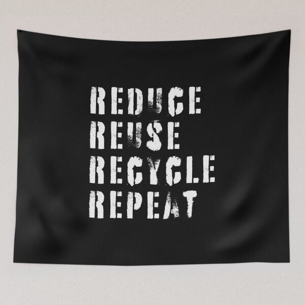 Item preview, Reduce Reuse Recycle Repeat Eco-Friendly Environmental Text Design designed and sold by EarthArtDesigns.
