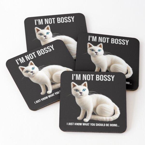 Item preview, I'm Not Bossy | White Fuzzy Cat - PanfurWare LLC designed and sold by PanfurWare-LLC.