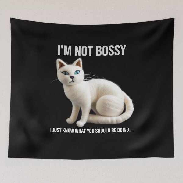 Item preview, I'm Not Bossy | White Fuzzy Cat - PanfurWare LLC designed and sold by PanfurWare-LLC.