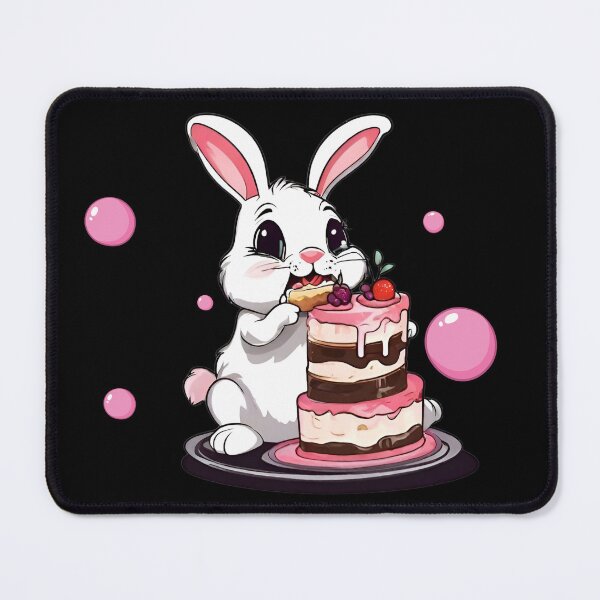 Item preview, Cute bunny eating cake  designed and sold by SrumbleArt.