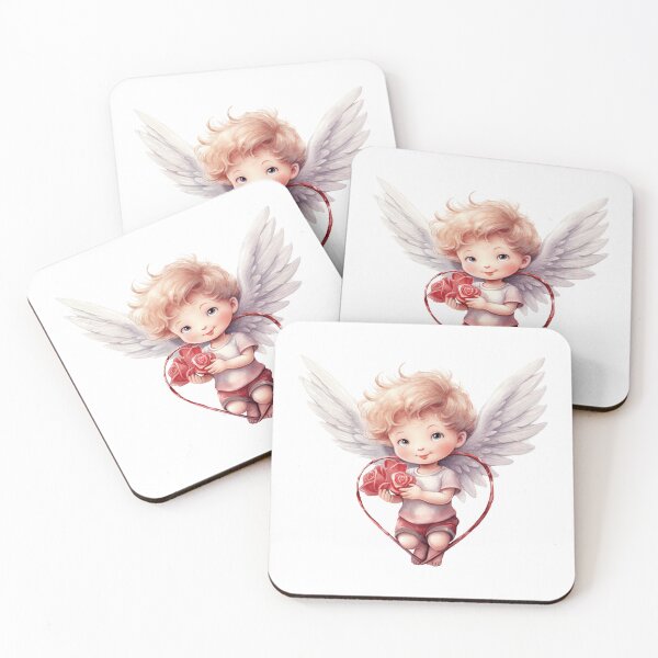 Aperçu de l'œuvre Illustration aquarelle de bébé ange Saint Valentin créée et vendue par Createya.