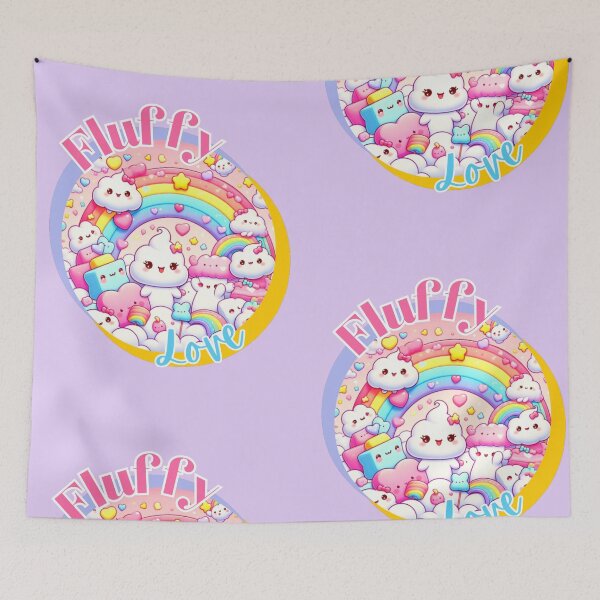 Item preview, Fluffy Love Valentine Marshmallow Kawaii designed and sold by SMagicStudio.
