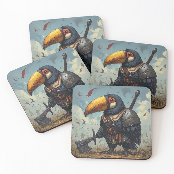 Item preview, Tucan Death Knight walking around fantasy battlefield looking for treasures. designed and sold by EpicFantasy.