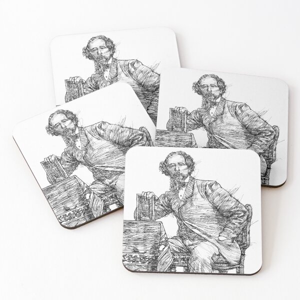 Item preview, CHARLES DICKENS - ink portrait .5 designed and sold by lautir.