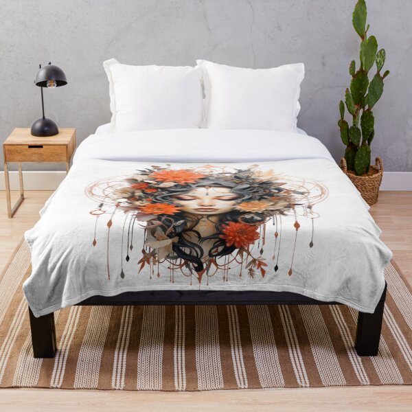 Item preview, Boho Mujer Alternativa Vintage Floral Geométrico Naranja/Beige 3 designed and sold by GoKindCreations.