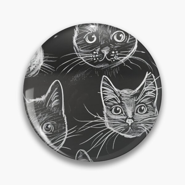 Artikelvorschau, Tafelschnurrhaare: Monochromes Katzenskizzenmuster entworfen und verkauft von Sir Meow Meow.