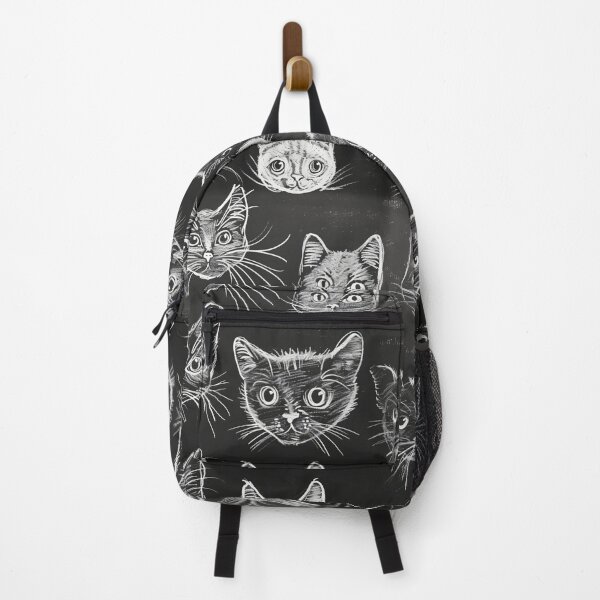 Item preview, Chalkboard Whiskers: Monochrome Cat Sketches Pattern designed and sold by Sir Meow Meow.